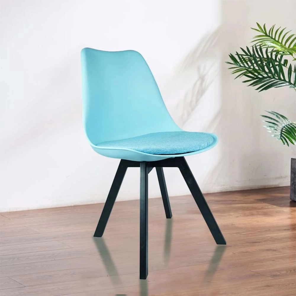 Heavy Duty Tulip Chair Black Stand - Blue